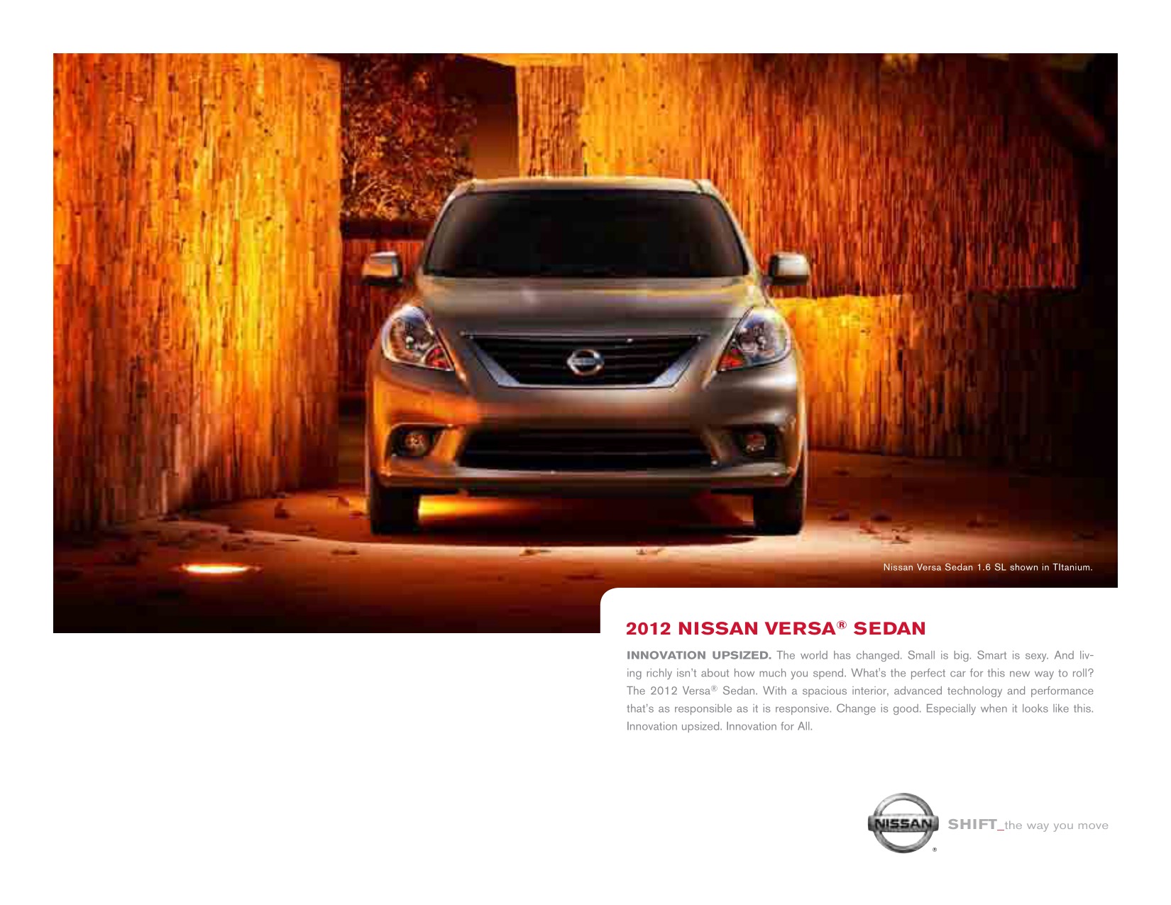2012 Nissan Versa Sedan Brochure Page 1